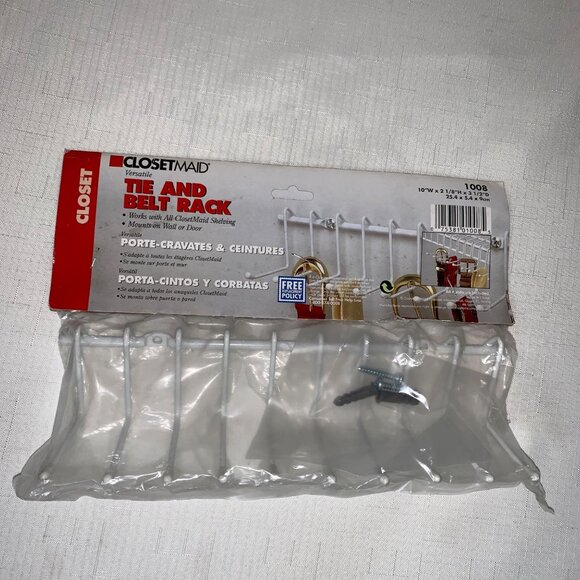 ClosetMaid Versatile Tie & Belt Rack 10"W x 3 1/2"H x 1 3/4"D - Picture 4 of 5